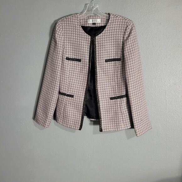 Tahari Jackets & Blazers - Tahari Womens Tweed Open Front Sz 6 Pink